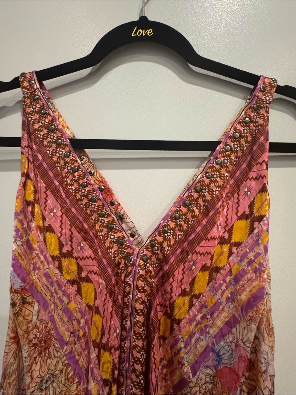 Johnny Was Sleeveless Floral Maxi Dress in Pink, Yellow and Purple - Picture 4 of 4